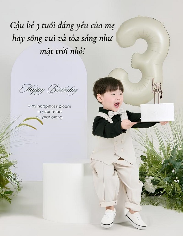 Lời chúc sinh nhật con trai 3 tuổi