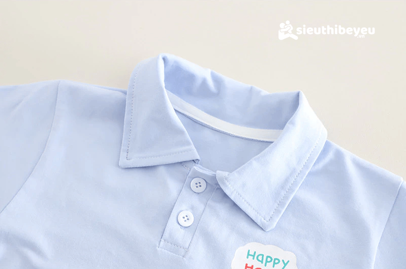 Set Bộ Áo Thun Polo Tay Ngắn Động Vật Quần Đùi Denim