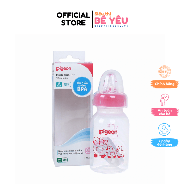 Bình Sữa Pigeon PP 120ml cổ hẹp