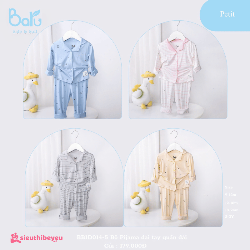 Bộ pijama dài tay cho bé