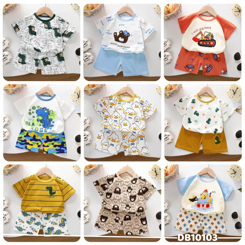Đồ Bộ Thun Mát Cotton In Hình Cho Bé Trai